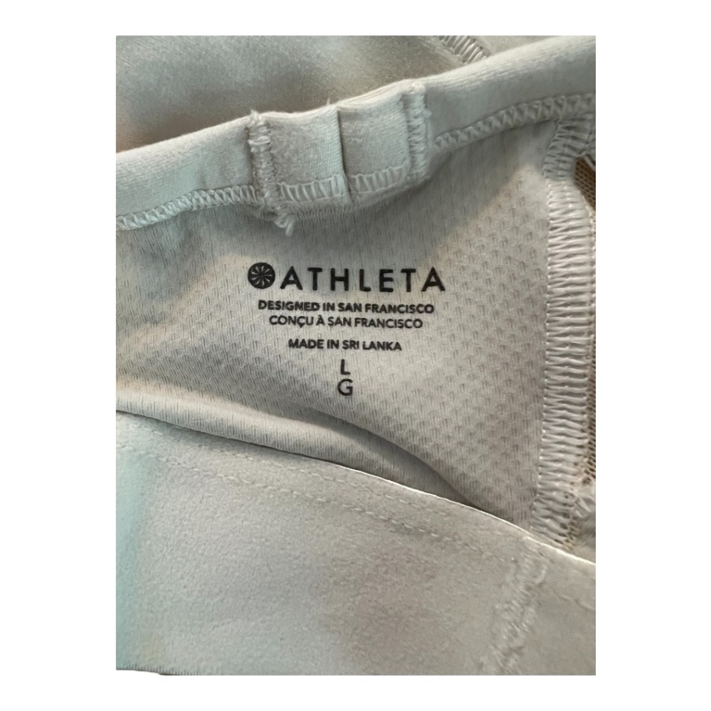 ๐๏ธ EUC ATHLETA Cream โVitalโ Racerback Tank Top w/ Built-In Bra Sz L - Picture 6 of 8